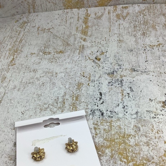 Juicy Couture Gold Hearts with Rhinestones Stud Earrings - Picture 5 of 6